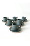 Hermia Juego de tazas de té y platillos de gres cerámico, 12 piezas